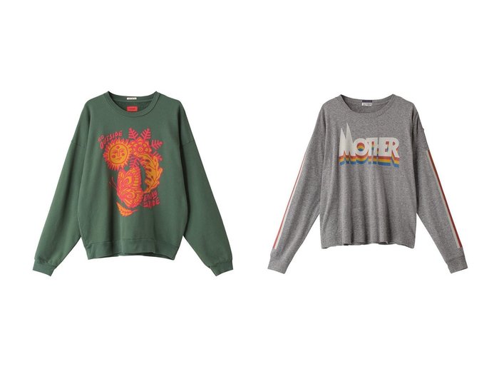 【MOTHER/マザー】のGO OUTSIDE プリントスウェット(GSD)&MOTHER PRISM プリントロングTシャツ(MPM) 【トップス、カットソー 人気通販 コーディネート通販】おすすめ！人気、トレンド、レディースファッションの通販    おすすめ人気トレンドファッション通販アイテム インテリア・キッズ・メンズ・レディースファッション・服の通販 founy(ファニー) https://founy.com/ ファッション Fashion レディースファッション WOMEN トップス・カットソー Tops/Tshirt シャツ/ブラウス Shirts/Blouses パーカ Sweats ロング / Tシャツ T-Shirts スウェット Sweat カットソー Cut and Sewn 2024年 2024 2024-2025秋冬・A/W Aw/Autumn/Winter/Fw/Fall/2024-2025 A/W・秋冬 Aw・Autumn/Winter・Fw・Fall-Winter スウェット Sweat スリーブ Sleeve フレア Flare プリント Print プリーツ Pleats ボトム Bottom ロング Long シンプル Simple バランス Balance ワイド Wide |ID:crp329100000194131