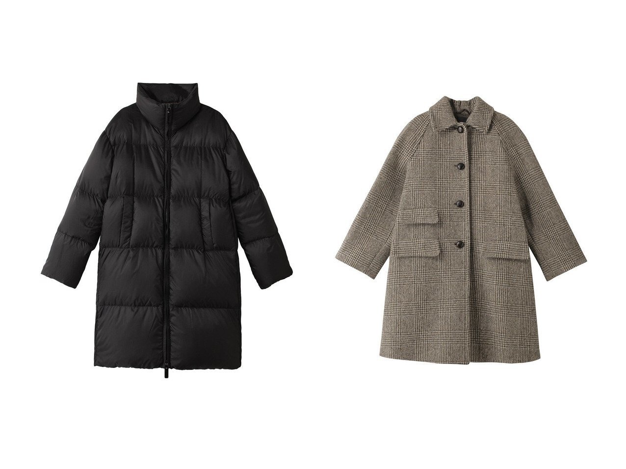 【Max Mara/マックスマーラ】の【Max Mara The Cube】SEIBI ポリエステル キルティング ダウンコート&【Weekend Max Mara】PITONE ヴァージンウールツイードコート 【アウター 人気通販 コーディネート通販】おすすめ！人気、トレンド、レディースファッションの通販    おすすめ人気トレンドファッション通販アイテム インテリア・キッズ・メンズ・レディースファッション・服の通販 founy(ファニー) 　ファッション　Fashion　レディースファッション　WOMEN　アウター　Coat Outerwear　コート　Coats　ダウン　Down Coats And Jackets　2024年　2024　2024-2025秋冬・A/W　Aw/Autumn/Winter/Fw/Fall/2024-2025　A/W・秋冬　Aw・Autumn/Winter・Fw・Fall-Winter　キルティング　Quilting　ダウン　Down　リラックス　Relax　マニッシュ　Mannish　ロング　Long　エレガント 上品　Elegant　ブラック系　Black　ブラウン系　Brown　|ID:crp329100000194166