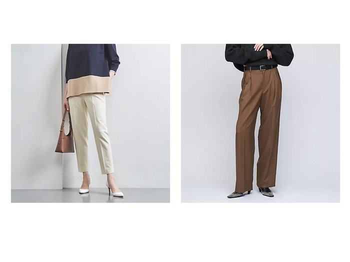 【UNITED ARROWS/ユナイテッドアローズ】のテーパード スリムパンツ WHITE&タックパンツ 【パンツ 人気通販 コーディネート通販】おすすめ！人気、トレンド、レディースファッションの通販    おすすめ人気トレンドファッション通販アイテム インテリア・キッズ・メンズ・レディースファッション・服の通販 founy(ファニー) https://founy.com/ ファッション Fashion レディースファッション WOMEN パンツ Pants ジャケット Jacket スリム Slim テーパード Tapered 定番 Standard なめらか Smooth フィット Fit フォルム Form ボトム Bottom ポケット Pocket リラックス Relax A/W・秋冬 Aw・Autumn/Winter・Fw・Fall-Winter おすすめ Recommend コンパクト Compact ショート Short セットアップ Set Up マニッシュ Mannish ワイド Wide |ID:crp329100000194205