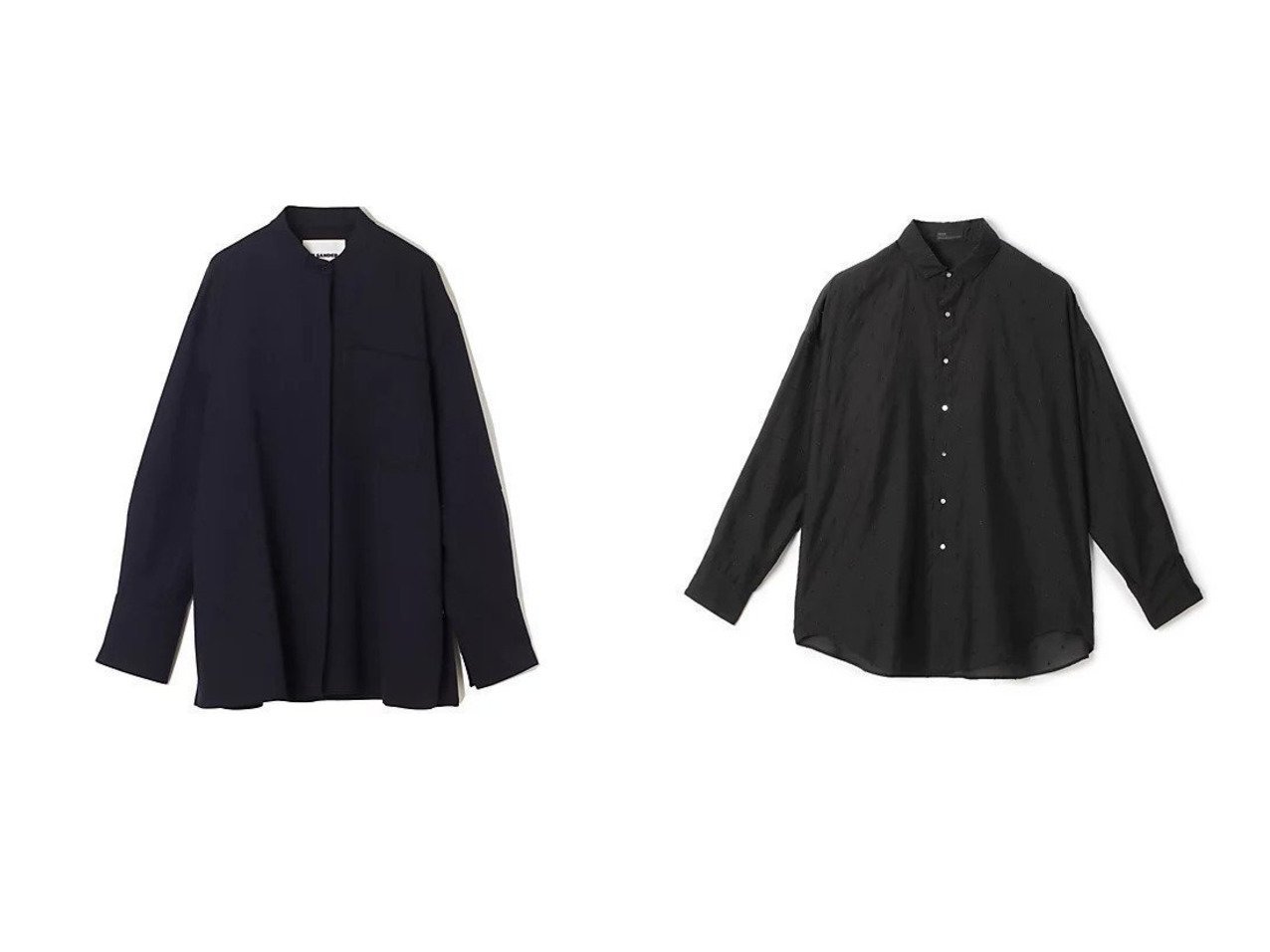 【JIL SANDER/ジル サンダー】のオーバーサイズシャツ&【TICCA/ティッカ】の【HPS別注】ドットエンブロイダリーシャツ 【トップス、カットソー 人気通販 コーディネート通販】おすすめ！人気、トレンド、レディースファッションの通販    おすすめ人気トレンドファッション通販アイテム インテリア・キッズ・メンズ・レディースファッション・服の通販 founy(ファニー) 　ファッション　Fashion　レディースファッション　WOMEN　トップス・カットソー　Tops/Tshirt　シャツ/ブラウス　Shirts/Blouses　マニッシュ　Mannish　羽織　Haori　オーガンジー　Organdy　シアー　Sheer　デニム　Denim　ドット　Dot　モチーフ　Motif　リラックス　Relax　別注　Special Order　ブルー系　Blue　ブラック系　Black　|ID:crp329100000194261