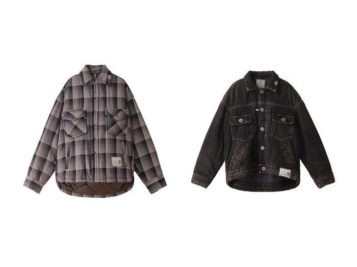 【Maison MIHARA YASUHIRO / MEN/メゾン ミハラヤスヒロ】の【MEN】チェック PUFFER シャツ&【MEN】PUFFER デニムジャケット 【MEN】おすすめ！人気トレンド・男性、メンズファッションの通販    おすすめ人気トレンドファッション通販アイテム インテリア・キッズ・メンズ・レディースファッション・服の通販 founy(ファニー) https://founy.com/ ファッション Fashion メンズファッション MEN 2024年 2024 2024-2025秋冬・A/W Aw/Autumn/Winter/Fw/Fall/2024-2025 A/W・秋冬 Aw・Autumn/Winter・Fw・Fall-Winter シンプル Simple ジャケット Jacket デニム Denim ブルゾン Blouson リュクス Luxe ヴィンテージ Vintage おすすめ Recommend スリーブ Sleeve チェック Check ロング Long |ID:crp329100000194282