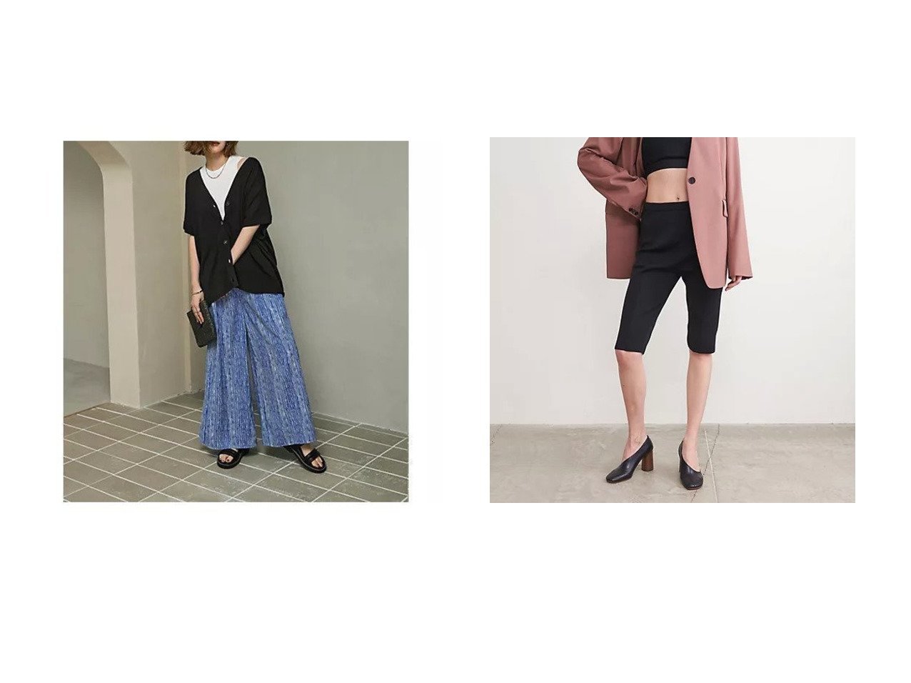 【STYLE DELI/スタイルデリ】のデザインストライプ柄リラックスパンツ&【UNITED ARROWS/ユナイテッドアローズ】のポリエステル ニット ハーフパンツ 【パンツ 人気通販 コーディネート通販】おすすめ！人気、トレンド、レディースファッションの通販    おすすめ人気トレンドファッション通販アイテム インテリア・キッズ・メンズ・レディースファッション・服の通販 founy(ファニー) 　ファッション　Fashion　レディースファッション　WOMEN　パンツ　Pants　ハーフ / ショートパンツ　Short Pants　春　Spring　秋　Autumn/Fall　サテン　Satin　スウェット　Sweat　ストライプ　Stripe　スリット　Slit　ペチコート　Petticoat　ポケット　Pocket　リゾート　Resort　リボン　Ribbon　リラックス　Relax　ループ　Loop　ワイド　Wide　S/S・春夏　Ss・Spring/Summer　夏　Summer　スポーティ　Sporty　チュニック　Tunic　チュール　Tulle　ハーフ　Half　フィット　Fit　ブラウン系　Brown　ブルー系　Blue　ブラック系　Black　|ID:crp329100000194661