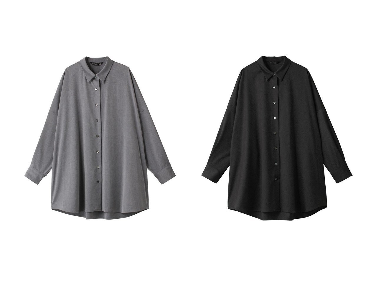 【mizuiro ind/ミズイロ インド】のback cocoon wide shirt シャツ 【トップス、カットソー 人気通販 コーディネート通販】おすすめ！人気、トレンド、レディースファッションの通販   MEN】おすすめ！人気トレンド・男性、メンズファッションの通販    おすすめ人気トレンドファッション通販アイテム インテリア・キッズ・メンズ・レディースファッション・服の通販 founy(ファニー) 　ファッション　Fashion　レディースファッション　WOMEN　トップス・カットソー　Tops/Tshirt　シャツ/ブラウス　Shirts/Blouses　なめらか　Smooth　ギャザー　Gather　シンプル　Simple　スリーブ　Sleeve　ロング　Long　エレガント 上品　Elegant　NEW・新作・新着・新入荷　New Arrivals　ブルー系　Blue　グレー系　Gray　ブラック系　Black　|ID:crp329100000194787