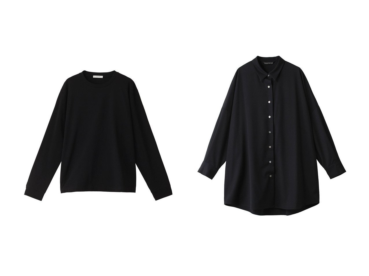 【THE ROW/ザ ロウ】のCILES R TOP&【mizuiro ind/ミズイロ インド】のback cocoon wide shirt シャツ 【トップス、カットソー 人気通販 コーディネート通販】おすすめ！人気、トレンド、レディースファッションの通販   MEN】おすすめ！人気トレンド・男性、メンズファッションの通販    おすすめ人気トレンドファッション通販アイテム インテリア・キッズ・メンズ・レディースファッション・服の通販 founy(ファニー) 　ファッション　Fashion　レディースファッション　WOMEN　トップス・カットソー　Tops/Tshirt　シャツ/ブラウス　Shirts/Blouses　ロング / Tシャツ　T-Shirts　カットソー　Cut and Sewn　シンプル　Simple　スリーブ　Sleeve　ロング　Long　NEW・新作・新着・新入荷　New Arrivals　ブラック系　Black　|ID:crp329100000194790