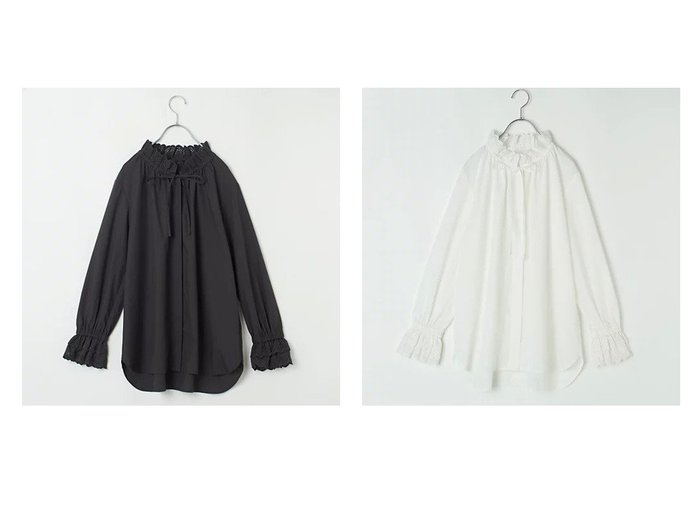 【12closet/トゥエルブクローゼット】の【福田麻琴さんコラボ】【洗える】レースフリルブラウス 【トップス、カットソー 人気通販 コーディネート通販】おすすめ！人気、トレンド、レディースファッションの通販   MEN】おすすめ！人気トレンド・男性、メンズファッションの通販    おすすめ人気トレンドファッション通販アイテム インテリア・キッズ・メンズ・レディースファッション・服の通販 founy(ファニー) https://founy.com/ ファッションモデル・俳優・女優 Models 女性 Women 福田麻琴 Fukuda Makoto ファッション Fashion レディースファッション WOMEN トップス・カットソー Tops/Tshirt シャツ/ブラウス Shirts/Blouses インナー Inner 洗える Washable コラボ Collaboration スウェット Sweat スピンドル Spindle デニム Denim バランス Balance フリル Frills ラウンド Round リボン Ribbon レース Race ワーク Work A/W・秋冬 Aw・Autumn/Winter・Fw・Fall-Winter ビジネス 仕事 通勤 Business |ID:crp329100000194795