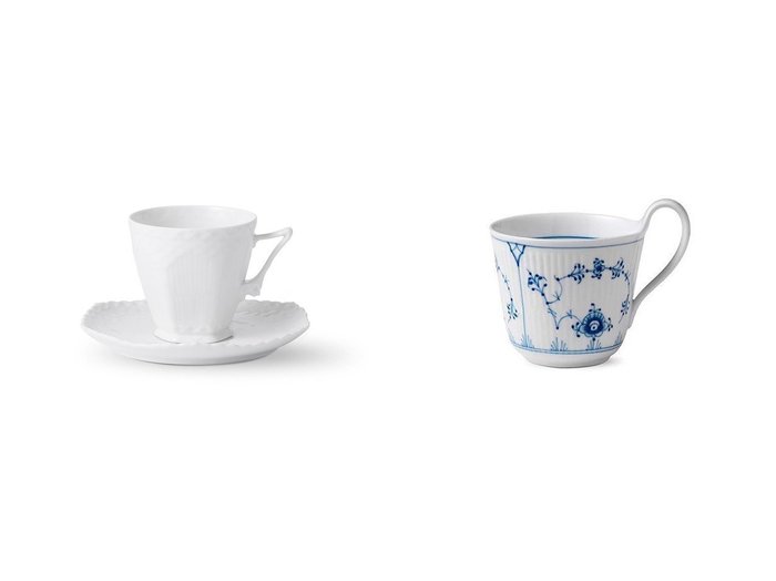 【Royal Copenhagen/ロイヤル コペンハーゲン】のWhite Fluted Full Lace Coffee Cup & ホワイトフルーテッド フルレース コーヒーカップ & ソーサー&ブルーフルーテッド プレイン ハイハンドルマグ 【FURNITURE】おすすめ！人気、インテリア雑貨、家具の通販  おすすめ人気トレンドファッション通販アイテム 人気、トレンドファッション・服の通販 founy(ファニー) 送料無料 Free Shipping コレクション Collection テーブル Table ハンド Hand モチーフ Motif リラックス Relax 人気 Popularity エレガント 上品 Elegant バロック Baroque フォルム Form レース Race |ID:crp329100000194941