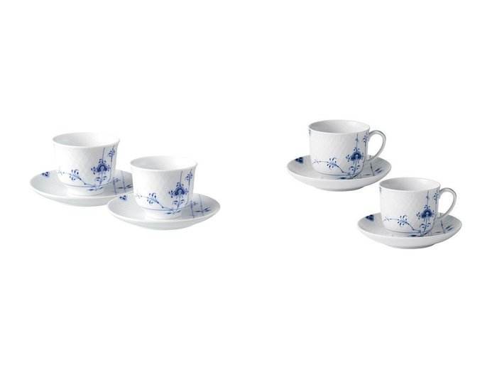 【Royal Copenhagen/ロイヤル コペンハーゲン】のブルーパルメッテ ペアティーセット&Blue Palmette Cup & ブルーパルメッテ カップ & プレート ペア 【FURNITURE】おすすめ！人気、インテリア雑貨、家具の通販  おすすめ人気トレンドファッション通販アイテム 人気、トレンドファッション・服の通販 founy(ファニー) 　送料無料　Free Shipping　シンプル　Simple　テーブル　Table　デザート　Dessert　プレート　Plate　モチーフ　Motif　|ID:crp329100000194944