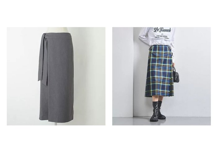 【Demi-Luxe BEAMS/デミルクス ビームス】の【洗える】ラップロングスカート.M&【UNITED ARROWS/ユナイテッドアローズ】のミックス プリーツ スカート 【スカート 人気通販 コーディネート通販】おすすめ！人気、トレンド、レディースファッションの通販    おすすめ人気トレンドファッション通販アイテム 人気、トレンドファッション・服の通販 founy(ファニー) ファッション Fashion レディースファッション WOMEN スカート Skirt ロングスカート Long Skirt プリーツスカート Pleated Skirts シンプル Simple ダブル Double ラップ Wrap リボン Ribbon 洗える Washable カットソー Cut And Sew キルト Quilt ダウン Down チェック Check 人気 Popularity フロント Front プリーツ Pleats ミックス Mix エレガント 上品 Elegant |ID:crp329100000195084