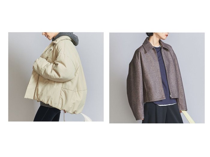 【BEAUTY&YOUTH / UNITED ARROWS/ビューティ&ユース ユナイテッドアローズ】の【WEB限定】ナイロン パデッド モンスターパーカー&【WEB限定】ウールライク ショートジップブルゾン 【 人気通販 コーディネート通販】おすすめ！人気、トレンド、レディースファッションの通販    おすすめ人気トレンドファッション通販アイテム 人気、トレンドファッション・服の通販 founy(ファニー) 　ファッション　Fashion　レディースファッション　WOMEN　トップス・カットソー　Tops/Tshirt　パーカ　Sweats　アウター　Coat Outerwear　ブルゾン　Blouson/Jackets　アウトドア　Outdoor　コンパクト　Compact　ショート　Short　トレンド　Trend　定番　Standard　パーカー　Hoodie　フォルム　Form　ブルゾン　Blouson　ベーシック　Basic　ミドル　Middle　ミニスカート　Mini Skirt　ミリタリー　Military　おすすめ　Recommend　旅行　Travel　ビジネス 仕事 通勤　Business　インナー　Inner　シンプル　Simple　スウェット　Sweat　スラックス　Slacks　デニム　Denim　プリント　Print　ヘリンボーン　Herringbone　ボックス　Box　マニッシュ　Mannish　|ID:crp329100000195116