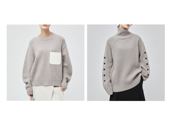 【BEIGE,/ベイジ,】の【洗える】 フェイクレザーポケットクルーネックトップス&【洗える】 ボタンディティールハイネックトップス 【トップス、カットソー 人気通販 コーディネート通販】おすすめ！人気、トレンド、レディースファッションの通販    おすすめ人気トレンドファッション通販アイテム 人気、トレンドファッション・服の通販 founy(ファニー) 　ファッション　Fashion　レディースファッション　WOMEN　トップス・カットソー　Tops/Tshirt　ニット　Knit Tops　NEW・新作・新着・新入荷　New Arrivals　A/W・秋冬　Aw・Autumn/Winter・Fw・Fall-Winter　インナー　Inner　カットソー　Cut And Sew　コンパクト　Compact　シンプル　Simple　セーター　Sweater　タイトスカート　Tight Skirt　ボトム　Bottom　ポケット　Pocket　ワイド　Wide　洗える　Washable　|ID:crp329100000195154