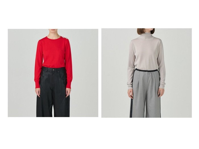 【GRACE CONTINENTAL/グレース コンチネンタル】のクルーニットトップ&ハイネックニットトップ 【トップス、カットソー 人気通販 コーディネート通販】おすすめ！人気、トレンド、レディースファッションの通販    おすすめ人気トレンドファッション通販アイテム 人気、トレンドファッション・服の通販 founy(ファニー) ファッション Fashion レディースファッション WOMEN トップス・カットソー Tops/Tshirt ニット Knit Tops イタリア Italy エレガント 上品 Elegant シンプル Simple セーター Sweater 定番 Standard モチーフ Motif A/W・秋冬 Aw・Autumn/Winter・Fw・Fall-Winter S/S・春夏 Ss・Spring/Summer NEW・新作・新着・新入荷 New Arrivals 夏 Summer |ID:crp329100000195156