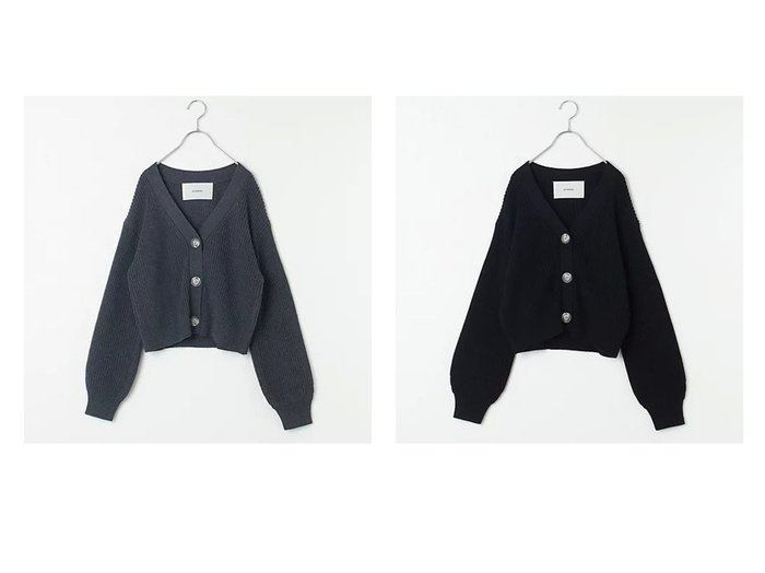 【ADAWAS/アダワス】の【五明祐子さんコラボ】【洗える】SHORT V-NECK CARDIGAN 【トップス、カットソー 人気通販 コーディネート通販】おすすめ！人気、トレンド、レディースファッションの通販    おすすめ人気トレンドファッション通販アイテム インテリア・キッズ・メンズ・レディースファッション・服の通販 founy(ファニー) https://founy.com/ ファッション Fashion レディースファッション WOMEN トップス・カットソー Tops/Tshirt カーディガン Cardigans Vネック V-Neck アクリル Acrylic カーディガン Cardigan コラボ Collaboration フォルム Form ボトム Bottom 春 Spring 洗える Washable 畦 Ridge |ID:crp329100000195174