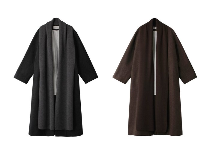 【PLAIN PEOPLE/プレインピープル】の【ESLOW】TOP MELTON ROBE COAT 【アウター 人気通販 コーディネート通販】おすすめ！人気、トレンド、レディースファッションの通販   おすすめ人気トレンドファッション通販アイテム インテリア・キッズ・メンズ・レディースファッション・服の通販 founy(ファニー) https://founy.com/ ファッション Fashion レディースファッション WOMEN アウター Coat Outerwear コート Coats ショール Shawl シンプル Simple ストール Stall メルトン Melton ロング Long NEW・新作・新着・新入荷 New Arrivals |ID:crp329100000195250