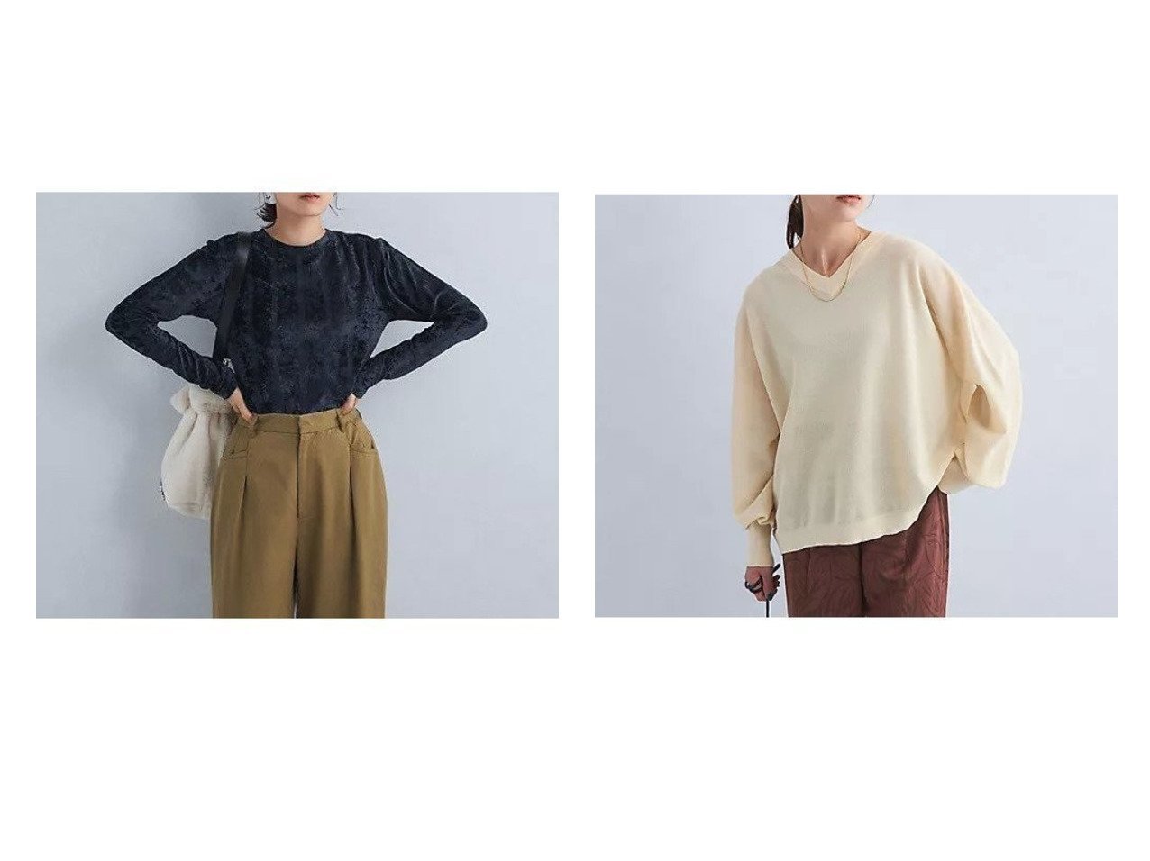 【green label relaxing / UNITED ARROWS/グリーンレーベル リラクシング / ユナイテッドアローズ】のシアー 2WAY ニット プルオーバー&【別注】ベロア 2WAY カーディガン 【トップス、カットソー 人気通販 コーディネート通販】おすすめ！人気、トレンド、レディースファッションの通販   おすすめ人気トレンドファッション通販アイテム インテリア・キッズ・メンズ・レディースファッション・服の通販 founy(ファニー) 　ファッション　Fashion　レディースファッション　WOMEN　トップス・カットソー　Tops/Tshirt　ニット　Knit Tops　プルオーバー　Pullover　カーディガン　Cardigans　ベロア　Velour　インナー　Inner　秋　Autumn/Fall　キャミソール　Camisole　シアー　Sheer　バランス　Balance　ボックス　Box　ボトム　Bottom　リラックス　Relax　ロング　Long　冬　Winter　おすすめ　Recommend　カーディガン　Cardigan　トレンド　Trend　ベロア　Velor　人気　Popularity　別注　Special Order　羽織　Haori　ブラック系　Black　ブルー系　Blue　グレー系　Gray　|ID:crp329100000195296