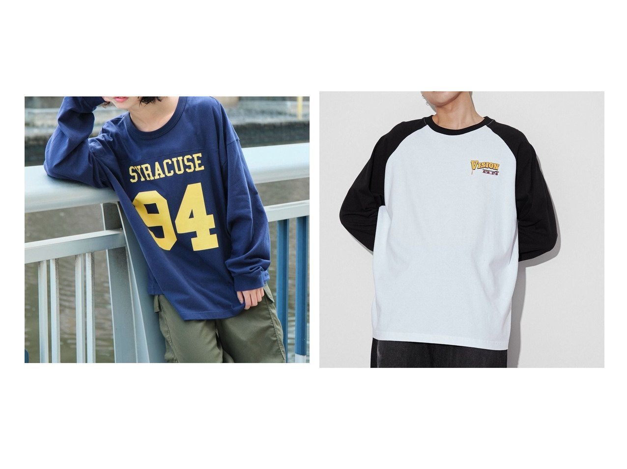 【WEGO/ウィゴー】の【ユニセックス着用ITEM】ナンバリングフットボールBIG T(LS)&VISIONジャンクフードラグランLST 【プチプライス、格安、低価格 人気通販 コーディネート通販】おすすめ！人気、トレンド、レディースファッションの通販   おすすめ人気トレンドファッション通販アイテム インテリア・キッズ・メンズ・レディースファッション・服の通販 founy(ファニー) 　ファッション　Fashion　レディースファッション　WOMEN　トップス・カットソー　Tops/Tshirt　シャツ/ブラウス　Shirts/Blouses　ロング / Tシャツ　T-Shirts　カットソー　Cut and Sewn　アンサンブル　Ensemble　春　Spring　秋　Autumn/Fall　カットソー　Cut And Sew　カーゴパンツ　Cargo Pants　スマホ　Smartphone　デニム　Denim　トレンド　Trend　ハーフ　Half　ビッグ　Big　ワイド　Wide　A/W・秋冬　Aw・Autumn/Winter・Fw・Fall-Winter　NEW・新作・新着・新入荷　New Arrivals　おすすめ　Recommend　夏　Summer　ブルー系　Blue　グリーン系　Green　ホワイト系　White　グレー系　Gray　|ID:crp329100000195325