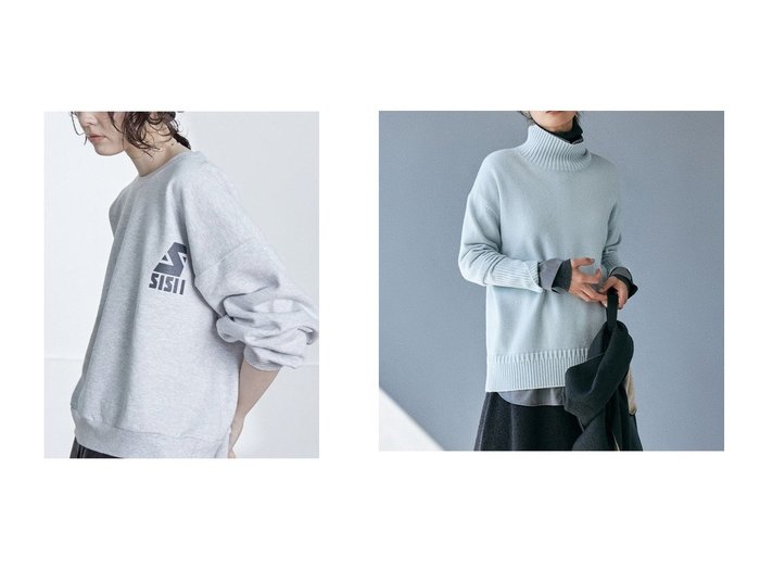 【iCB/アイシービー】の【新色・WEB限定カラーあり】 ソフトカシミヤミックス ハイネックニット&【sisii/シシ】の【UNISEX】【ELLESHOP限定】【sisii×HESTRADA Gee-Wiz】CROPPED P クルーネックスウェット 【トップス、カットソー 人気通販 コーディネート通販】おすすめ！人気、トレンド、レディースファッションの通販   おすすめ人気トレンドファッション通販アイテム 人気、トレンドファッション・服の通販 founy(ファニー) 　ファッション　Fashion　レディースファッション　WOMEN　トップス・カットソー　Tops/Tshirt　シャツ/ブラウス　Shirts/Blouses　パーカ　Sweats　ロング / Tシャツ　T-Shirts　スウェット　Sweat　カットソー　Cut and Sewn　ニット　Knit Tops　ユニセックス　Unisex　NEW・新作・新着・新入荷　New Arrivals　カシミヤ　Cashmere　カーディガン　Cardigan　シンプル　Simple　ストール　Stall　セーター　Sweater　人気　Popularity　ハイネック　High Neck　ミドル　Middle　モダン　Modern　A/W・秋冬　Aw・Autumn/Winter・Fw・Fall-Winter　2023年　2023　2023-2024秋冬・A/W　Aw/Autumn/Winter//Fw/Fall-Winter/2023-2024　エレガント 上品　Elegant　|ID:crp329100000195379