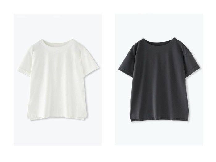 【lelill/レリル】のストレッチポンチTシャツ 【トップス、カットソー 人気通販 コーディネート通販】おすすめ！人気、トレンド、レディースファッションの通販  おすすめ人気トレンドファッション通販アイテム インテリア・キッズ・メンズ・レディースファッション・服の通販 founy(ファニー) https://founy.com/ ファッション Fashion レディースファッション WOMEN トップス・カットソー Tops/Tshirt シャツ/ブラウス Shirts/Blouses ロング / Tシャツ T-Shirts カットソー Cut and Sewn カフス Cuffs ショート Short ストレッチ Stretch スリット Slit スリーブ Sleeve 定番 Standard NEW・新作・新着・新入荷 New Arrivals |ID:crp329100000195462