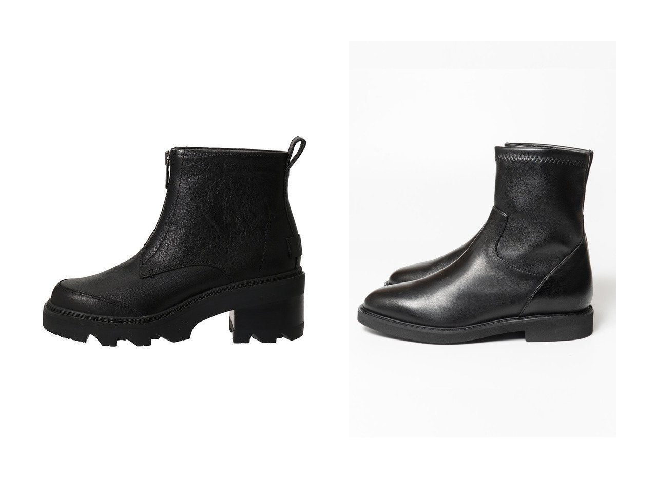 【SOREL/ソレル】のジョアンナウジップ&【LucaGrossi/ルカグロッシ】のストレッチショートブーツ 【シューズ・靴 人気通販 コーディネート通販】おすすめ！人気、トレンド、レディースファッションの通販  おすすめ人気トレンドファッション通販アイテム インテリア・キッズ・メンズ・レディースファッション・服の通販 founy(ファニー) 　ファッション　Fashion　レディースファッション　WOMEN　ショート　Short　シンプル　Simple　トレンド　Trend　厚底　Platforms　NEW・新作・新着・新入荷　New Arrivals　ストレッチ　Stretch　軽量　Lightweight　ブラック系　Black　|ID:crp329100000195477