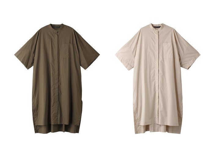 【mizuiro ind/ミズイロ インド】のstand collar hlf slv shirt OP ワンピース 【ワンピース、ドレス 人気通販 コーディネート通販】おすすめ！人気、トレンド、レディースファッションの通販    おすすめ人気トレンドファッション通販アイテム 人気、トレンドファッション・服の通販 founy(ファニー) ファッション Fashion レディースファッション WOMEN ワンピース Dress チュニック Tunic スリット Slit チュニック Tunic ロング Long |ID:crp329100000195561