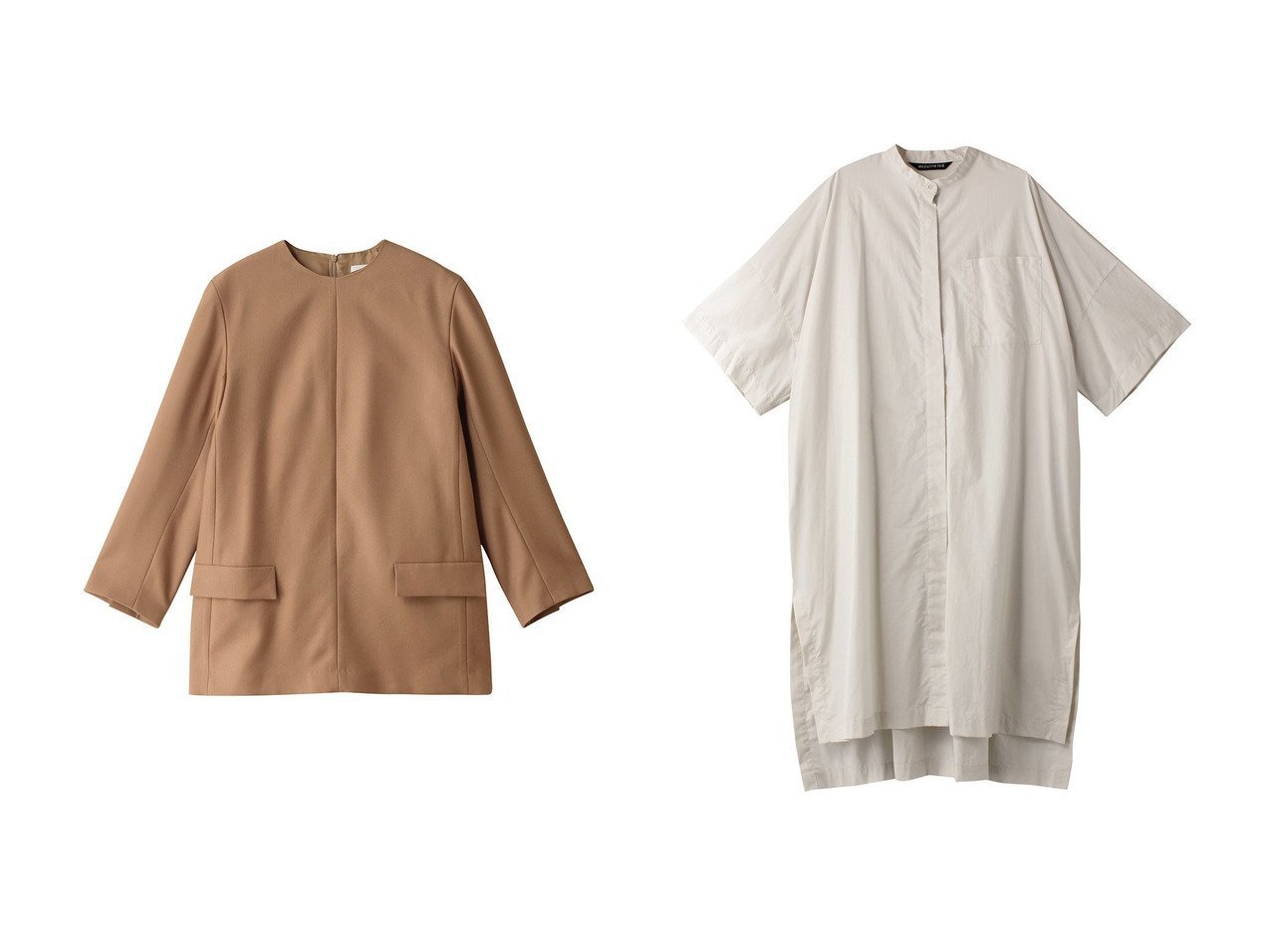 【mizuiro ind/ミズイロ インド】のstand collar hlf slv shirt OP ワンピース&【j./ジェイドット】のヴァージンウールMIXチュニック 【ワンピース、ドレス 人気通販 コーディネート通販】おすすめ！人気、トレンド、レディースファッションの通販    おすすめ人気トレンドファッション通販アイテム インテリア・キッズ・メンズ・レディースファッション・服の通販 founy(ファニー) 　ファッション　Fashion　レディースファッション　WOMEN　ワンピース　Dress　チュニック　Tunic　おすすめ　Recommend　ジャケット　Jacket　セットアップ　Set Up　チュニック　Tunic　モダン　Modern　NEW・新作・新着・新入荷　New Arrivals　スリット　Slit　ロング　Long　ホワイト系　White　グリーン系　Green　パープル系　Purple　ブルー系　Blue　グレー系　Gray　ブラック系　Black　|ID:crp329100000195562