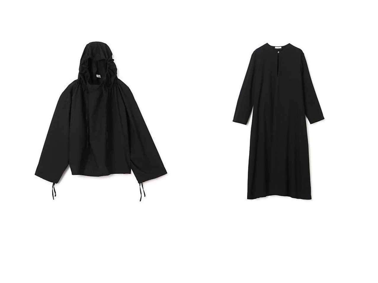 【Baserange/ベースレンジ】のPOINT TOP&【THE ROW/ザ ロウ】のELLIS DRESS 【ワンピース、ドレス 人気通販 コーディネート通販】おすすめ！人気、トレンド、レディースファッションの通販    おすすめ人気トレンドファッション通販アイテム インテリア・キッズ・メンズ・レディースファッション・服の通販 founy(ファニー) 　ファッション　Fashion　レディースファッション　WOMEN　ワンピース　Dress　ドレス　Party Dresses　2024年　2024　2024-2025秋冬・A/W　Aw/Autumn/Winter/Fw/Fall/2024-2025　ドローコード　Draw Cord　フォルム　Form　洗える　Washable　おすすめ　Recommend　アクセサリー　Accessories　シンプル　Simple　スキッパー　Skipper　モダン　Modern　ブラック系　Black　|ID:crp329100000195688