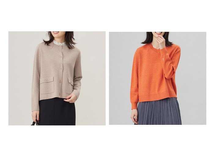 【J.PRESS/ジェイ プレス】の【WEB限定・洗える】WORSTED WOOL クルーネック カーディガン&【洗える】FINE SWEAT ニット 【トップス、カットソー 人気通販 コーディネート通販】おすすめ！人気、トレンド、レディースファッションの通販    おすすめ人気トレンドファッション通販アイテム インテリア・キッズ・メンズ・レディースファッション・服の通販 founy(ファニー) https://founy.com/ ファッション Fashion レディースファッション WOMEN トップス・カットソー Tops/Tshirt カーディガン Cardigans ニット Knit Tops パーカ Sweats スウェット Sweat 洗える Washable カーディガン Cardigan フラップ Flap ポケット Pocket 羽織 Haori ミラノリブ Milan Ribs 冬 Winter A/W・秋冬 Aw・Autumn/Winter・Fw・Fall-Winter NEW・新作・新着・新入荷 New Arrivals おすすめ Recommend スウェット Sweat スリット Slit センター Center エレガント 上品 Elegant |ID:crp329100000195713