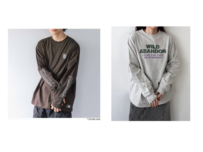 【LOWRYS FARM/ローリーズファーム】の【UNISEX】 MLBシシュウロンT&オリジナルバンドTLS 【プチプライス、格安、低価格 人気通販 コーディネート通販】おすすめ！人気、トレンド、レディースファッションの通販   おすすめ人気トレンドファッション通販アイテム 人気、トレンドファッション・服の通販 founy(ファニー) ファッション Fashion レディースファッション WOMEN トップス・カットソー Tops/Tshirt ロング / Tシャツ T-Shirts ユニセックス Unisex インナー Inner スペシャル Special スリーブ Sleeve ロング Long 人気 Popularity S/S・春夏 Ss・Spring/Summer おすすめ Recommend オーガンジー Organdy ビンテージ Vintage フリル Frills ボレロ Bolero ヴィンテージ Vintage 夏 Summer 春 Spring 秋 Autumn/Fall |ID:crp329100000195854