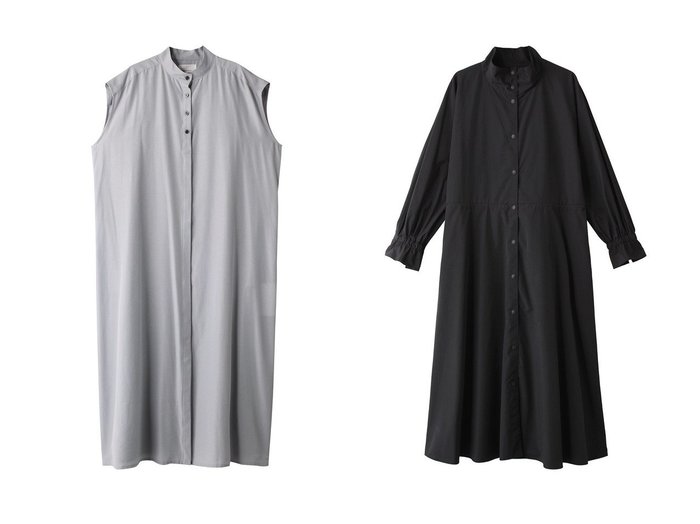 【MIDIUMISOLID/ミディウミソリッド】のNY shirt OP ワンピース&slv cocoon OP ワンピース 【ワンピース、ドレス 人気通販 コーディネート通販】おすすめ！人気、トレンド、レディースファッションの通販  おすすめ人気トレンドファッション通販アイテム 人気、トレンドファッション・服の通販 founy(ファニー) 　ファッション　Fashion　レディースファッション　WOMEN　ワンピース　Dress　チュニック　Tunic　チュニック　Tunic　ロング　Long　エレガント 上品　Elegant　夏　Summer　NEW・新作・新着・新入荷　New Arrivals　長袖　Long Sleeve　フレア　Flare　|ID:crp329100000195870