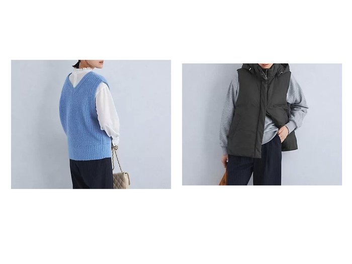 【green label relaxing / UNITED ARROWS/グリーンレーベル リラクシング / ユナイテッドアローズ】の2WAY ダウン ベスト&ブラッシュド ベスト 【アウター 人気通販 コーディネート通販】おすすめ！人気、トレンド、レディースファッションの通販  おすすめ人気トレンドファッション通販アイテム 人気、トレンドファッション・服の通販 founy(ファニー) ファッション Fashion レディースファッション WOMEN アウター Coat Outerwear トップス・カットソー Tops/Tshirt ベスト/ジレ Gilets/Vests A/W・秋冬 Aw・Autumn/Winter・Fw・Fall-Winter インナー Inner シンプル Simple トレンド Trend ベスト Vest ロング Long 冬 Winter 秋 Autumn/Fall |ID:crp329100000195907