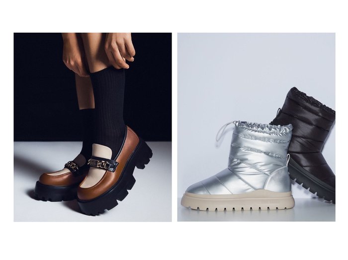 【STEVE MADDEN/スティーブマデン】のMOTORIDE 厚底チェーンローファー&ICELAND キルティングブーツ 【シューズ・靴 人気通販 コーディネート通販】おすすめ！人気、トレンド、レディースファッションの通販  おすすめ人気トレンドファッション通販アイテム 人気、トレンドファッション・服の通販 founy(ファニー) ファッション Fashion レディースファッション WOMEN 厚底 Platforms シューズ Shoes スタイリッシュ Stylish ソックス Socks チェーン Chain フォルム Form マキシ Maxi A/W・秋冬 Aw・Autumn/Winter・Fw・Fall-Winter おすすめ Recommend キルティング Quilting メタリック Metallic |ID:crp329100000196003