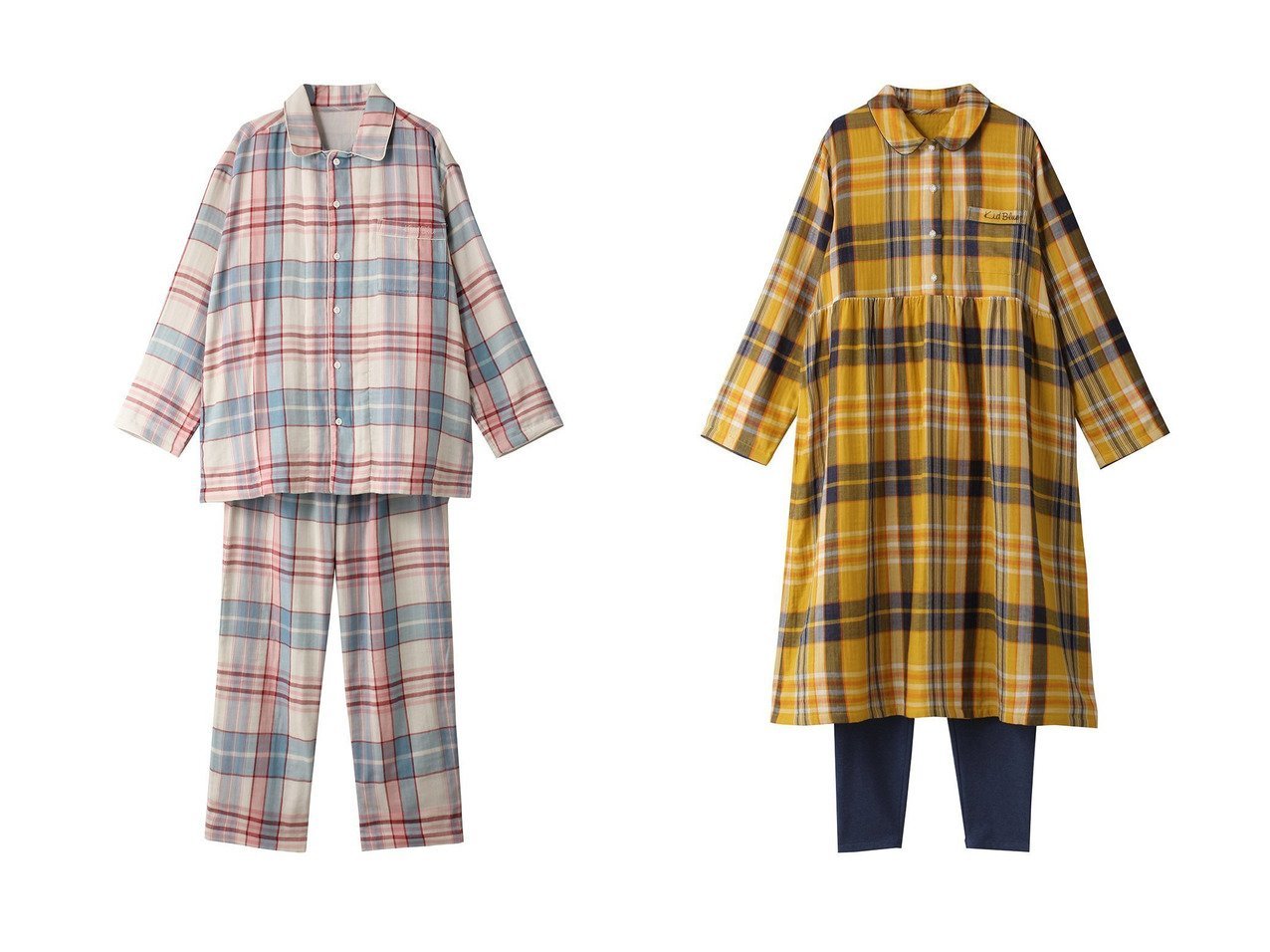 【KID BLUE/キッドブルー】の【UNISEX】24トリプルガーゼチェックパジャマ&24トリプルガーゼチェックナイティ(スパッツつき) 【 人気通販 コーディネート通販】おすすめ！人気、トレンド、レディースファッションの通販  おすすめ人気トレンドファッション通販アイテム インテリア・キッズ・メンズ・レディースファッション・服の通販 founy(ファニー) 　ファッション　Fashion　レディースファッション　WOMEN　トップス・カットソー　Tops/Tshirt　ワンピース　Dress　ユニセックス　Unisex　チェック　Check　トリプル　Triple　パイピング　Piping　パジャマ　Pajamas　ポケット　Pocket　NEW・新作・新着・新入荷　New Arrivals　秋　Autumn/Fall　イエロー系　Yellow　グリーン系　Green　|ID:crp329100000196068