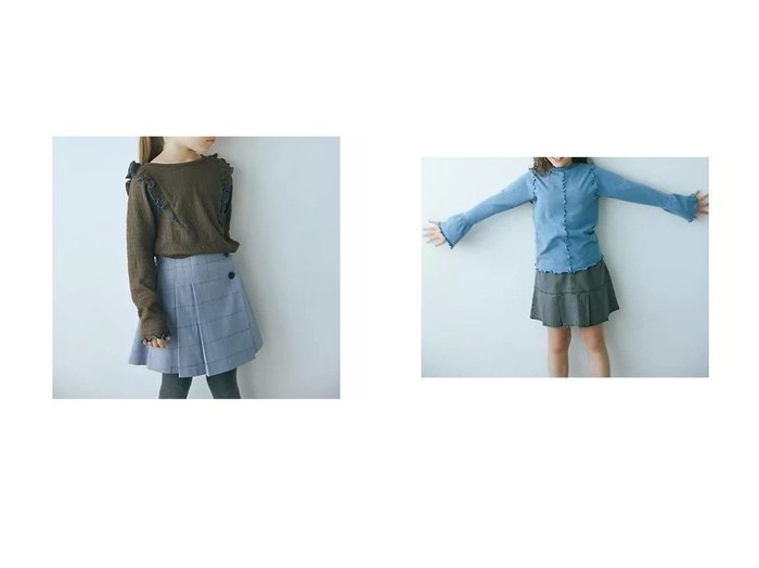 【green label relaxing / UNITED ARROWS / KIDS/グリーンレーベルリラクシング】の【別注】TJ EX JQD 肩フリル メロウトップス キッズ 100cm-130cm&【別注】TJ EX 天竺 袖フリル トップス 140cm-160cm 【KIDS】子供服のおすすめ！人気トレンド・キッズファッションの通販 おすすめ人気トレンドファッション通販アイテム 人気、トレンドファッション・服の通販 founy(ファニー) 　ファッション　Fashion　キッズファッション　KIDS　トップス・カットソー　Tops/Tees/Kids　インナー　Inner　秋　Autumn/Fall　キュロット　Culottes　ダウン　Down　トレンド　Trend　フリル　Frills　別注　Special Order　エレガント 上品　Elegant　デニム　Denim　ベーシック　Basic　おすすめ　Recommend　|ID:crp329100000196136