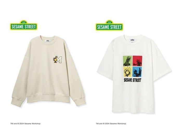 【Mila Owen/ミラオーウェン】の【SESAME STREET】M刺しゅうプルオーバー&【SESAME STREET】キャラクターロックTシャツ 【人気通販 コーディネート通販】おすすめ！人気、トレンド、レディースファッションの通販   おすすめ人気トレンドファッション通販アイテム インテリア・キッズ・メンズ・レディースファッション・服の通販 founy(ファニー) https://founy.com/ ファッション Fashion レディースファッション WOMEN トップス・カットソー Tops/Tshirt プルオーバー Pullover シャツ/ブラウス Shirts/Blouses ロング / Tシャツ T-Shirts キャラクター Character コラボ Collaboration コレクション Collection トレーナー Trainer 人気 Popularity |ID:crp329100000196154