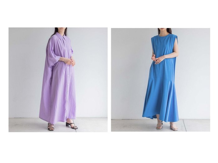 【LOWRYS FARM/ローリーズファーム】の【yuw】ワッシャーシャツワンピース&【yuw】コットンフレアノースリーブワンピース 【プチプライス、格安、低価格 人気通販 コーディネート通販】おすすめ！人気、トレンド、レディースファッションの通販   おすすめ人気トレンドファッション通販アイテム インテリア・キッズ・メンズ・レディースファッション・服の通販 founy(ファニー) https://founy.com/ ファッション Fashion レディースファッション WOMEN ワンピース Dress シャツワンピース Shirt Dresses ティアード Tiered バランス Balance フレア Flare スペシャル Special ダウン Down パターン Pattern ワッシャー Washer |ID:crp329100000196233