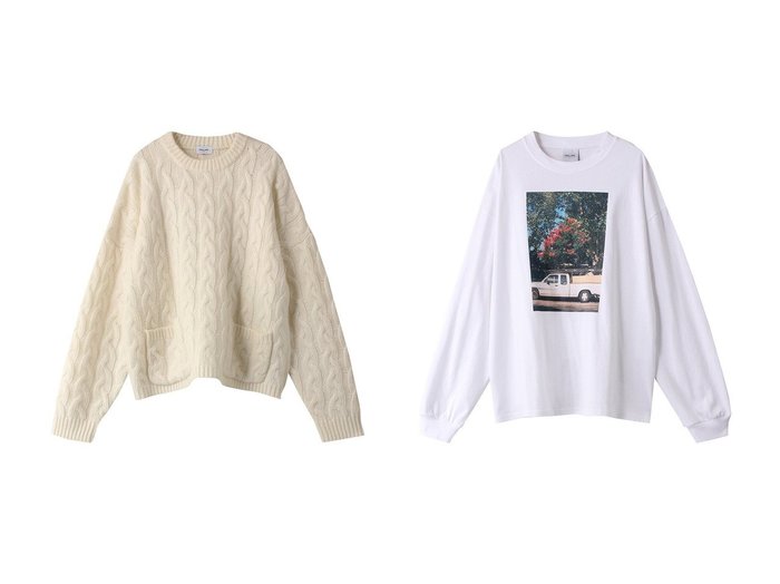 【PARROTT CANVAS/パロットキャンバス】のPC ケーブルニットプルオーバー&Car photo ロングスリーブTシャツ 【トップス、カットソー 人気通販 コーディネート通販】おすすめ！人気、トレンド、レディースファッションの通販   おすすめ人気トレンドファッション通販アイテム 人気、トレンドファッション・服の通販 founy(ファニー) ファッション Fashion レディースファッション WOMEN トップス・カットソー Tops/Tshirt シャツ/ブラウス Shirts/Blouses ロング / Tシャツ T-Shirts カットソー Cut and Sewn ニット Knit Tops プルオーバー Pullover おすすめ Recommend スリーブ Sleeve バランス Balance プリント Print ボトム Bottom ロング Long 今季 This Season NEW・新作・新着・新入荷 New Arrivals |ID:crp329100000196253