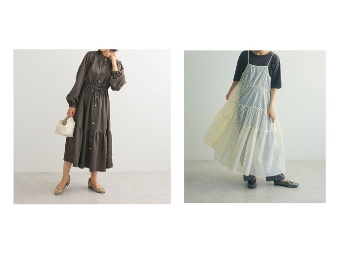 【Green Parks/グリーンパークス】のarmonia.ティアードシアーキャミワンピース&・ELENCARE DUE イロイロ釦ワンピース 【プチプライス、格安、低価格 人気通販 コーディネート通販】おすすめ！人気、トレンド、レディースファッションの通販   おすすめ人気トレンドファッション通販アイテム 人気、トレンドファッション・服の通販 founy(ファニー) ファッション Fashion レディースファッション WOMEN ワンピース Dress キャミワンピース No Sleeve Dresses NEW・新作・新着・新入荷 New Arrivals A/W・秋冬 Aw・Autumn/Winter・Fw・Fall-Winter S/S・春夏 Ss・Spring/Summer おすすめ Recommend エレガント 上品 Elegant ギャザー Gather クラシカル Classical サテン Satin スペシャル Special ヘムライン Hemline ポケット Pocket リボン Ribbon 夏 Summer |ID:crp329100000196311