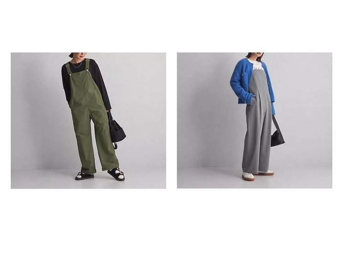 【green label relaxing / UNITED ARROWS/グリーンレーベル リラクシング / ユナイテッドアローズ】のカーゴ サロペット&【WEB限定】オルマイ オールインワン 【ワンピース、ドレス 人気通販 コーディネート通販】おすすめ！人気、トレンド、レディースファッションの通販   おすすめ人気トレンドファッション通販アイテム 人気、トレンドファッション・服の通販 founy(ファニー) 　ファッション　Fashion　レディースファッション　WOMEN　ワンピース　Dress　サロペット　Salopette　オールインワン ワンピース　All In One Dress　秋　Autumn/Fall　サロペット　Overalls　ジャケット　Jacket　定番　Standard　フェミニン　Feminine　ボーダー　Border　ポケット　Pocket　ロング　Long　冬　Winter　おすすめ　Recommend　カーディガン　Cardigan　ストレッチ　Stretch　ストレート　Straight　スニーカー　Sneakers　トレンド　Trend　ワイド　Wide　エレガント 上品　Elegant　ビジネス 仕事 通勤　Business　|ID:crp329100000196386