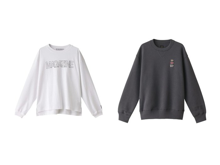 【THIRD MAGAZINE/サードマガジン】のロゴロングスリーブTシャツ&【Scye SCYE BASICS/サイ サイベーシックス】の【ELLESHOP限定】Scyeパッチ 裏起毛 クルーネック スウェットトップス 【トップス、カットソー 人気通販 コーディネート通販】おすすめ！人気、トレンド、レディースファッションの通販   おすすめ人気トレンドファッション通販アイテム 人気、トレンドファッション・服の通販 founy(ファニー) ファッション Fashion レディースファッション WOMEN トップス・カットソー Tops/Tshirt シャツ/ブラウス Shirts/Blouses ロング / Tシャツ T-Shirts カットソー Cut and Sewn パーカ Sweats スウェット Sweat スタイリッシュ Stylish スリーブ Sleeve フロント Front ロング Long NEW・新作・新着・新入荷 New Arrivals |ID:crp329100000196528