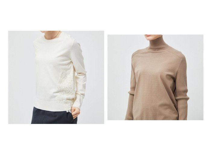 【BEIGE,/ベイジ,】の【洗える】 アシンメトリーレースクルーネックニット&【洗える】 サムホールハイネックニット 【トップス、カットソー 人気通販 コーディネート通販】おすすめ！人気、トレンド、レディースファッションの通販   おすすめ人気トレンドファッション通販アイテム インテリア・キッズ・メンズ・レディースファッション・服の通販 founy(ファニー) https://founy.com/ ファッション Fashion レディースファッション WOMEN トップス・カットソー Tops/Tshirt ニット Knit Tops NEW・新作・新着・新入荷 New Arrivals A/W・秋冬 Aw・Autumn/Winter・Fw・Fall-Winter カッティング Cutting ストレッチ Stretch セーター Sweater デニム Denim レース Race エレガント 上品 Elegant ビジネス 仕事 通勤 Business 洗える Washable |ID:crp329100000196551