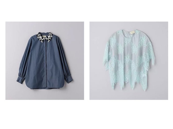 【UNITED ARROWS/ユナイテッドアローズ】のレディ レースカラー 2WAYブラウス&スカラップレース ブラウス 【トップス、カットソー 人気通販 コーディネート通販】おすすめ！人気、トレンド、レディースファッションの通販   おすすめ人気トレンドファッション通販アイテム 人気、トレンドファッション・服の通販 founy(ファニー) 　ファッション　Fashion　レディースファッション　WOMEN　トップス・カットソー　Tops/Tshirt　シャツ/ブラウス　Shirts/Blouses　インナー　Inner　コンパクト　Compact　シンプル　Simple　タイプライター　Typewriter　レース　Race　おすすめ　Recommend　|ID:crp329100000196599