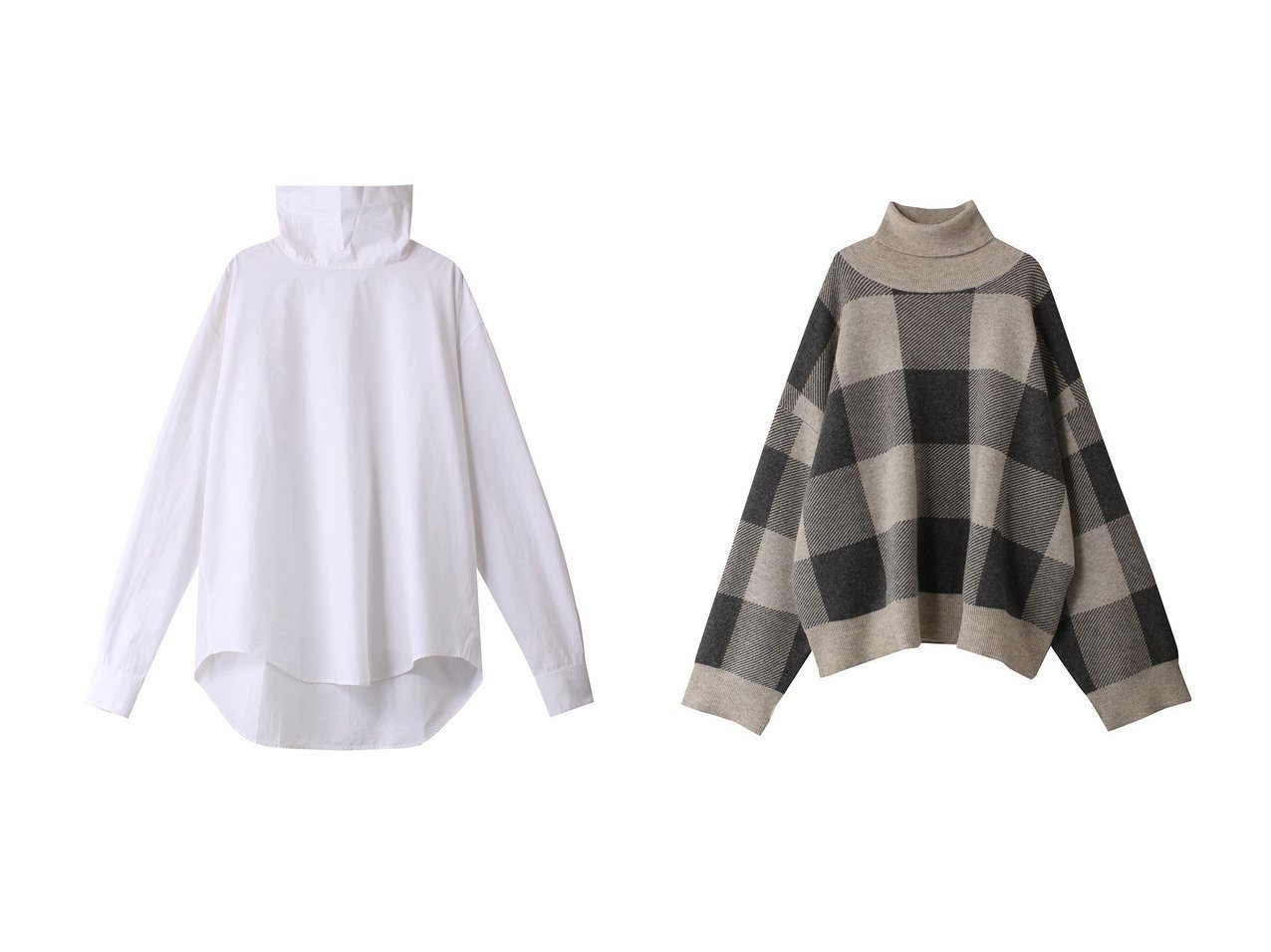 【SEEALL/シーオール】の【UNISEX】フェンシング シャツ&【UNISEX】EXTRA OVER ハイネック セーター 【トップス、カットソー 人気通販 コーディネート通販】おすすめ！人気、トレンド、レディースファッションの通販   おすすめ人気トレンドファッション通販アイテム インテリア・キッズ・メンズ・レディースファッション・服の通販 founy(ファニー) 　ファッション　Fashion　レディースファッション　WOMEN　トップス・カットソー　Tops/Tshirt　シャツ/ブラウス　Shirts/Blouses　ニット　Knit Tops　プルオーバー　Pullover　ユニセックス　Unisex　スリーブ　Sleeve　ハイネック　High Neck　ロング　Long　ワイド　Wide　エレガント 上品　Elegant　NEW・新作・新着・新入荷　New Arrivals　A/W・秋冬　Aw・Autumn/Winter・Fw・Fall-Winter　セーター　Sweater　チェック　Check　ブロック　Block　無地　Plain Color　ホワイト系　White　ブラック系　Black　|ID:crp329100000196658