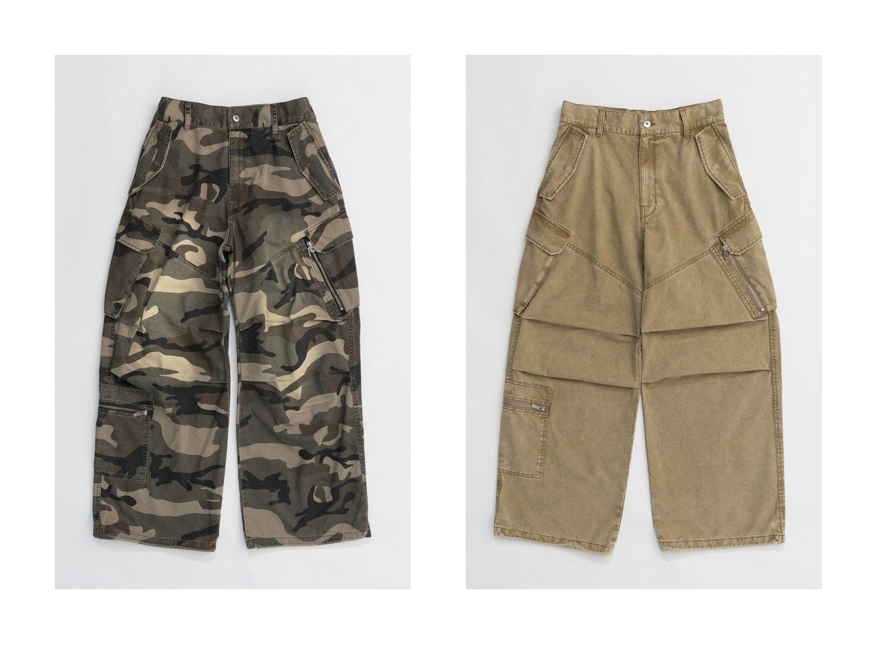 【PRANK PROJECT/プランク プロジェクト】のCAMOジップカーゴパンツ/CAMO Zip Cargo Pants&ジップカーゴパンツ/Zip Cargo Pants 【人気通販 コーディネート通販】おすすめ！人気、トレンド、レディースファッションの通販   おすすめ人気トレンドファッション通販アイテム インテリア・キッズ・メンズ・レディースファッション・服の通販 founy(ファニー) 　ファッション　Fashion　レディースファッション　WOMEN　パンツ　Pants　カーゴパンツ　Cargo Pants　ジップ　Zip　トレンド　Trend　ドローストリング　Drawstring　ポケット　Pocket　NEW・新作・新着・新入荷　New Arrivals　無地　Plain Color　カモフラージュ　Camouflage　グレー系　Gray　グリーン系　Green　ベージュ系　Beige　|ID:crp329100000196795