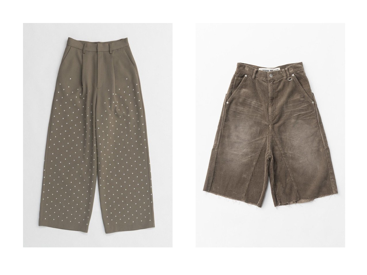 【PRANK PROJECT/プランク プロジェクト】のホットフィックスパンツ/Hot Fix Pants&コーデュロイハーフパンツ/Corduroy Half Pants 【人気通販 コーディネート通販】おすすめ！人気、トレンド、レディースファッションの通販   おすすめ人気トレンドファッション通販アイテム インテリア・キッズ・メンズ・レディースファッション・服の通販 founy(ファニー) 　ファッション　Fashion　レディースファッション　WOMEN　パンツ　Pants　ハーフ / ショートパンツ　Short Pants　スラックス　Slacks　NEW・新作・新着・新入荷　New Arrivals　グレー系　Gray　ベージュ系　Beige　|ID:crp329100000196796