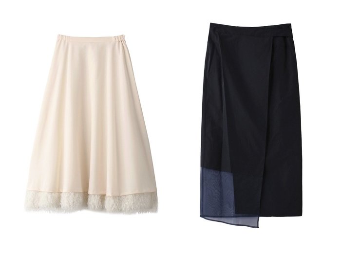 【MIDIUMISOLID/ミディウミソリッド】のNY wrap like sheer SK スカート&feather layered skirt スカート 【スカート 人気通販 コーディネート通販】おすすめ！人気、トレンド、レディースファッションの通販   おすすめ人気トレンドファッション通販アイテム 人気、トレンドファッション・服の通販 founy(ファニー) 　ファッション　Fashion　レディースファッション　WOMEN　スカート　Skirt　ロングスカート　Long Skirt　オケージョン　Occasion　シューズ　Shoes　シンプル　Simple　フェザー　Feather　ロング　Long　エレガント 上品　Elegant　NEW・新作・新着・新入荷　New Arrivals　|ID:crp329100000196828