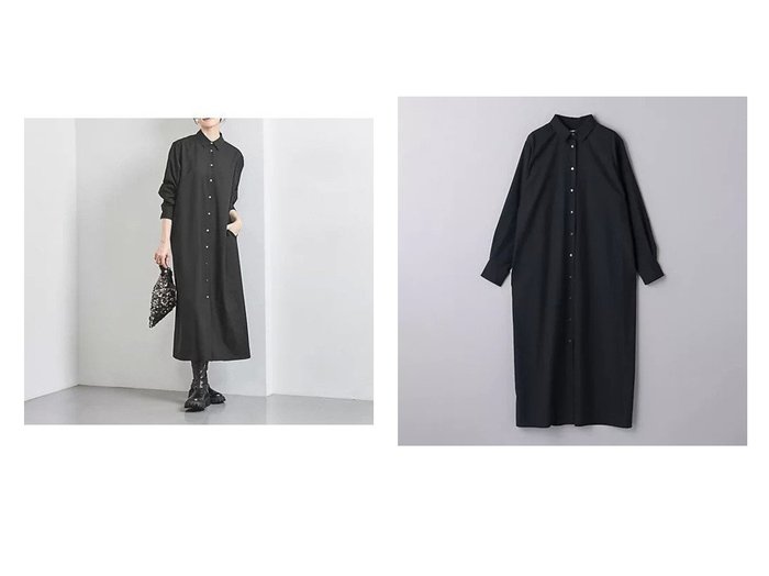 【UNITED ARROWS/ユナイテッドアローズ】のレギュラーカラー シャツワンピース 【ワンピース、ドレス 人気通販 コーディネート通販】おすすめ！人気、トレンド、レディースファッションの通販   おすすめ人気トレンドファッション通販アイテム 人気、トレンドファッション・服の通販 founy(ファニー) 　ファッション　Fashion　レディースファッション　WOMEN　ワンピース　Dress　シャツワンピース　Shirt Dresses　インナー　Inner　スカーフ　Scarf　タートルネック　Turtleneck　ドレス　Dress　ドレープ　Drape　レギュラー　Regular　おすすめ　Recommend　エレガント 上品　Elegant　|ID:crp329100000196957