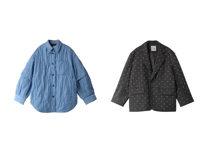 【CLANE/クラネ】のPEARL DOT JACKET ジャケット&PADDED CRUMPLY SHIRT JACKET ジャケット 【アウター 人気通販 コーディネート通販】おすすめ！人気、トレンド、レディースファッションの通販   おすすめ人気トレンドファッション通販アイテム 人気、トレンドファッション・服の通販 founy(ファニー) ファッション Fashion レディースファッション WOMEN アウター Coat Outerwear ジャケット Jackets ジャケット Jacket 半袖 Short Sleeve NEW・新作・新着・新入荷 New Arrivals |ID:crp329100000197074