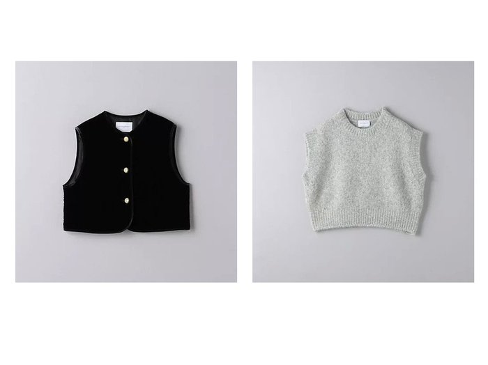 【UNITED ARROWS/ユナイテッドアローズ】のベルベット キルト ベスト&フラッフィ コンパクト ベスト GRAY 【アウター 人気通販 コーディネート通販】おすすめ！人気、トレンド、レディースファッションの通販   おすすめ人気トレンドファッション通販アイテム 人気、トレンドファッション・服の通販 founy(ファニー) 　ファッション　Fashion　レディースファッション　WOMEN　アウター　Coat Outerwear　トップス・カットソー　Tops/Tshirt　ベスト/ジレ　Gilets/Vests　キルト　Quilt　クラシカル　Classical　ショート　Short　ベスト　Vest　ベルベット　Velvet　メタル　Metal　ライナー　Liner　インナー　Inner　カーディガン　Cardigan　コンパクト　Compact　スリーブ　Sleeve　タンク　Tank　チュニック　Tunic　バランス　Balance　ロング　Long　|ID:crp329100000197132