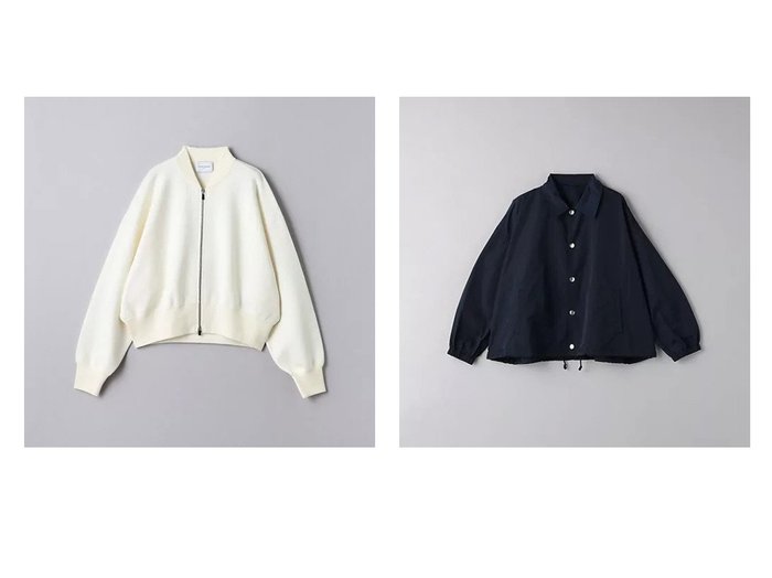 【UNITED ARROWS/ユナイテッドアローズ】のCOMFY ニット ブルゾン&グログラン フレアシルエット ブルゾン 【アウター 人気通販 コーディネート通販】おすすめ！人気、トレンド、レディースファッションの通販   おすすめ人気トレンドファッション通販アイテム 人気、トレンドファッション・服の通販 founy(ファニー) 　ファッション　Fashion　レディースファッション　WOMEN　アウター　Coat Outerwear　ブルゾン　Blouson/Jackets　トップス・カットソー　Tops/Tshirt　ニット　Knit Tops　インナー　Inner　クール　Cool　ショート　Short　シルバー　Silver　スリム　Slim　タートルネック　Turtleneck　バランス　Balance　ブルゾン　Blouson　|ID:crp329100000197133