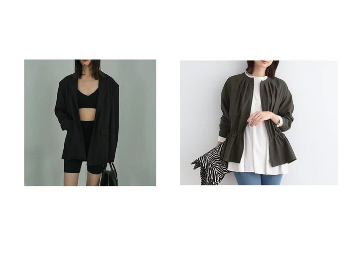 【marjour/マージュール】のDAD JACKET&【INDIVI/インディヴィ】の【洗える/撥水】ペプラム風ライトブルゾン 【アウター 人気通販 コーディネート通販】おすすめ！人気、トレンド、レディースファッションの通販   おすすめ人気トレンドファッション通販アイテム 人気、トレンドファッション・服の通販 founy(ファニー) ファッション Fashion レディースファッション WOMEN アウター Coat Outerwear ジャケット Jackets ブルゾン Blouson/Jackets インナー Inner ショルダー Shoulder ストレッチ Stretch スリット Slit タンク Tank トレンド Trend ビッグ Big ベーシック Basic 今季 This Season 夏 Summer 定番 Standard 春 Spring 秋 Autumn/Fall 長袖 Long Sleeve 洗える Washable 切替 Switching シンプル Simple スマート Smart ハイネック High Neck バランス Balance ブルゾン Blouson ペプラム Peplum ボトム Bottom ポケット Pocket おすすめ Recommend |ID:crp329100000197139