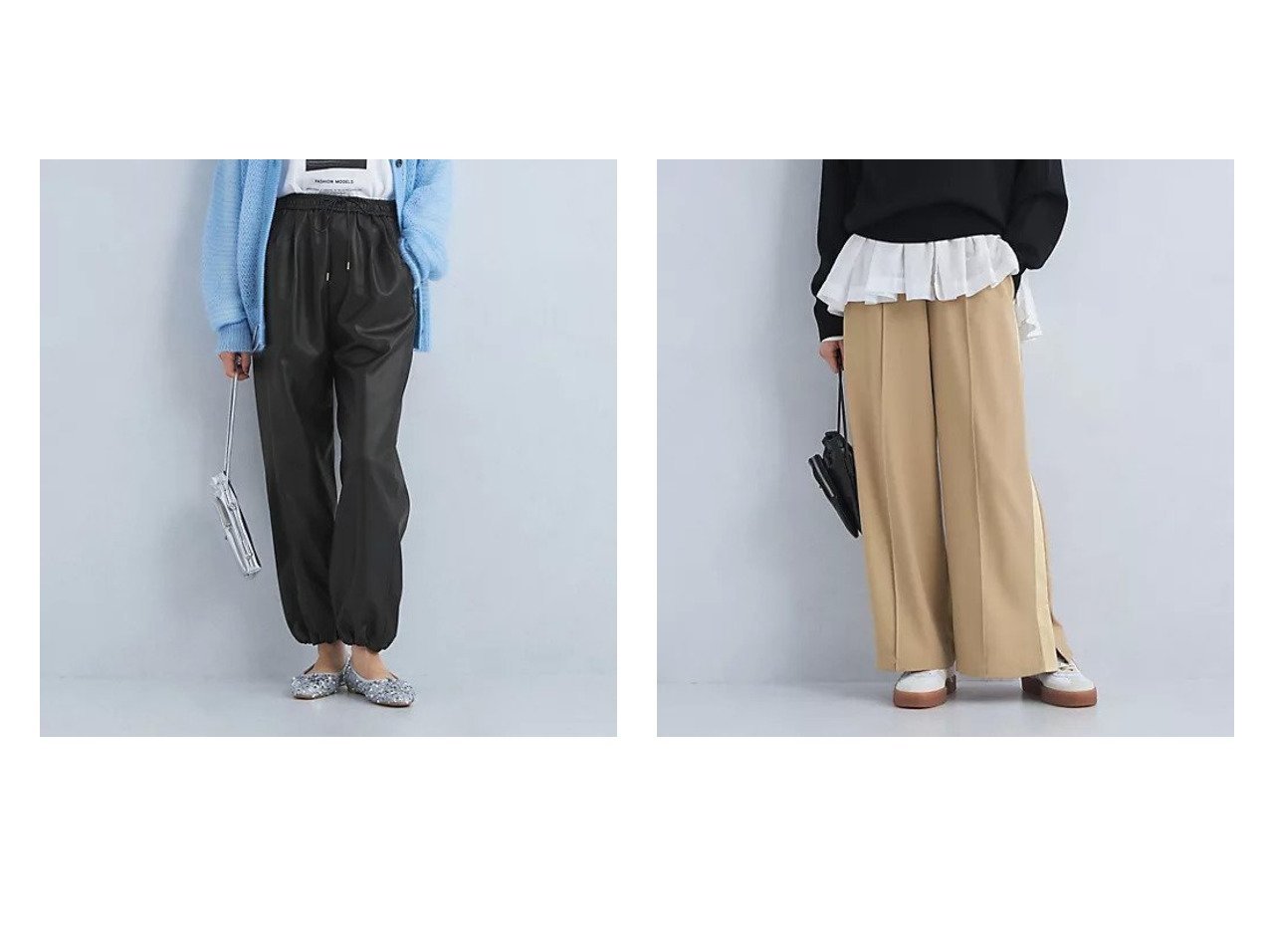 【green label relaxing / UNITED ARROWS/グリーンレーベル リラクシング / ユナイテッドアローズ】のレザーライク パンツ&サイドライン トラック パンツ 【パンツ 人気通販 コーディネート通販】おすすめ！人気、トレンド、レディースファッションの通販   おすすめ人気トレンドファッション通販アイテム インテリア・キッズ・メンズ・レディースファッション・服の通販 founy(ファニー) 　ファッション　Fashion　レディースファッション　WOMEN　パンツ　Pants　秋　Autumn/Fall　シンプル　Simple　トレンド　Trend　バランス　Balance　ベスト　Vest　リラックス　Relax　冬　Winter　おすすめ　Recommend　ブラック系　Black　ベージュ系　Beige　|ID:crp329100000197264